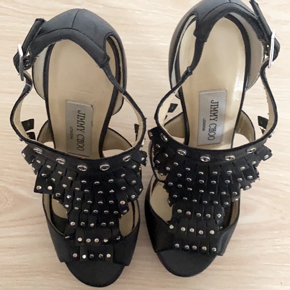 Jimmy Choo black leather high heels shoes for women size 36 - Picture 8 of 12